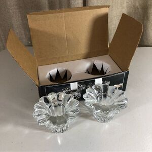 FOREVER Crystal candle holders NIB